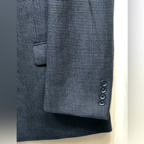 Jean Paul Germain Tweed Navy Blue Blazer Sport Coat Wool Blend Mens 50R - Picture 3 of 16